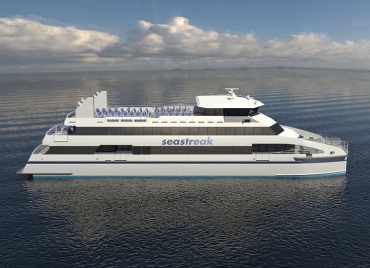 A rendering of the ferry that is being built.