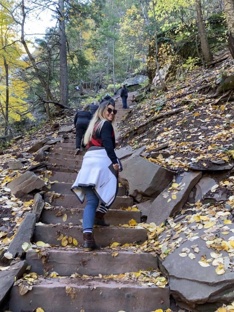 Kaaterskill Waterfalls climbing the stairs picture