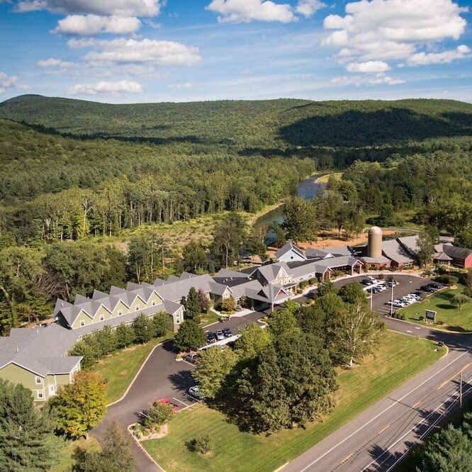 A view of the resort from above.